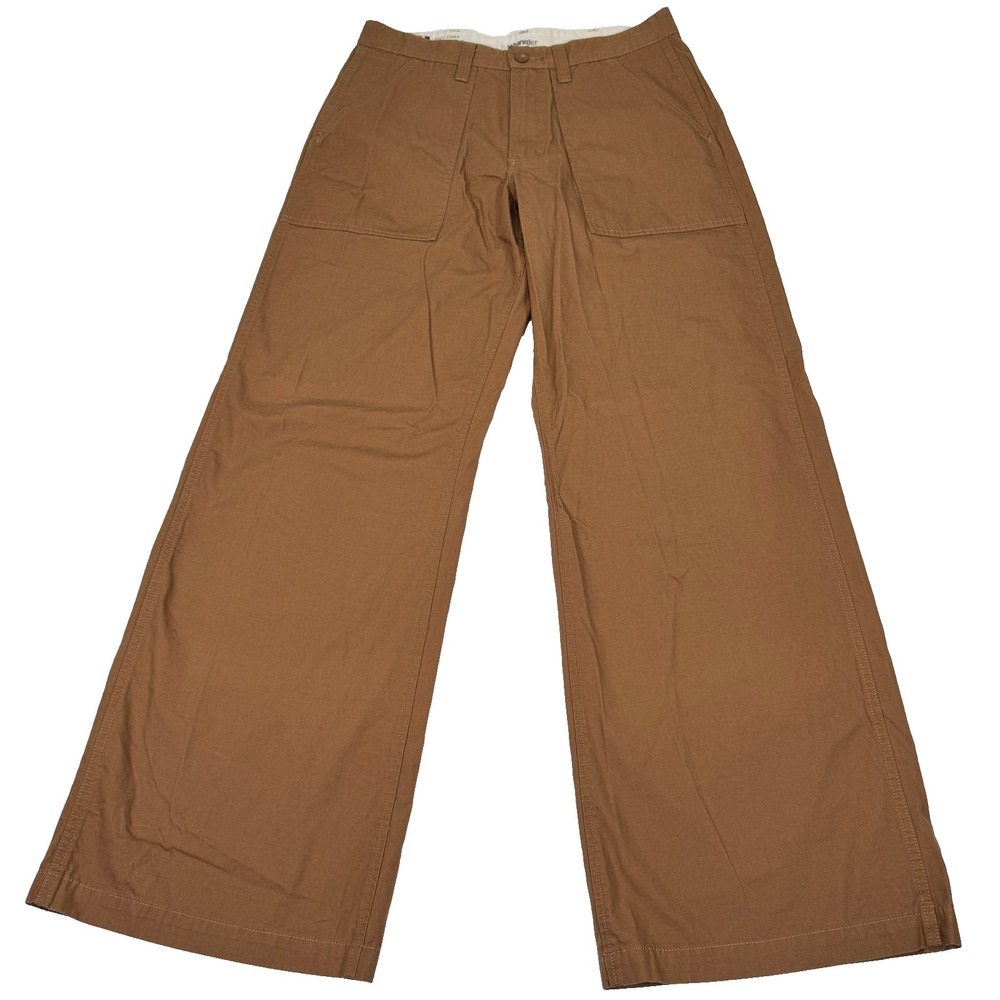Wrangler Casey Jones Mens 32x33 Brown Ripstop Wide Leg Utility Workwear Pants